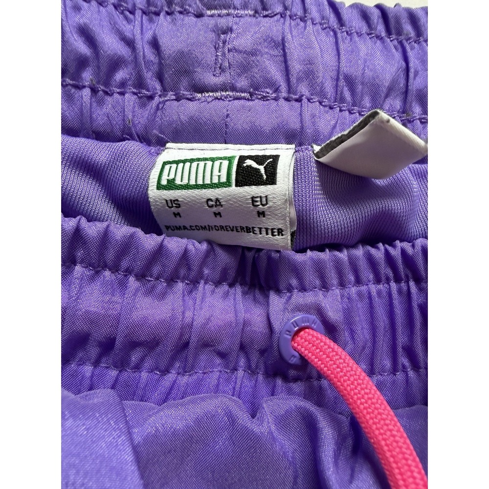 Puma Tailored For Sport Track Pants Nylon Neon Pink Purple Joggers Medium Womens - Picture 3 of 7